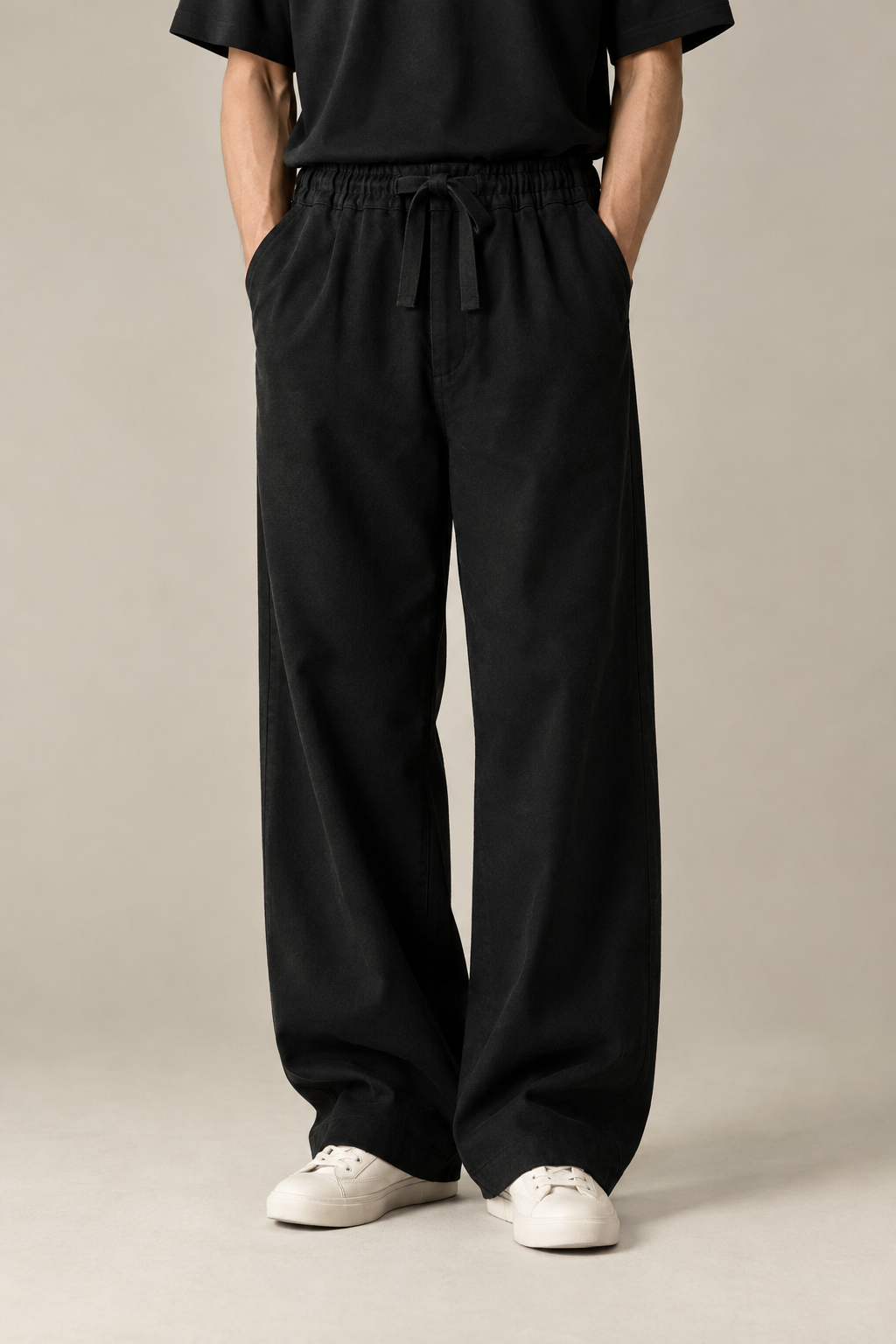 AFROZZ Essential Wide Leg Trouser — Black