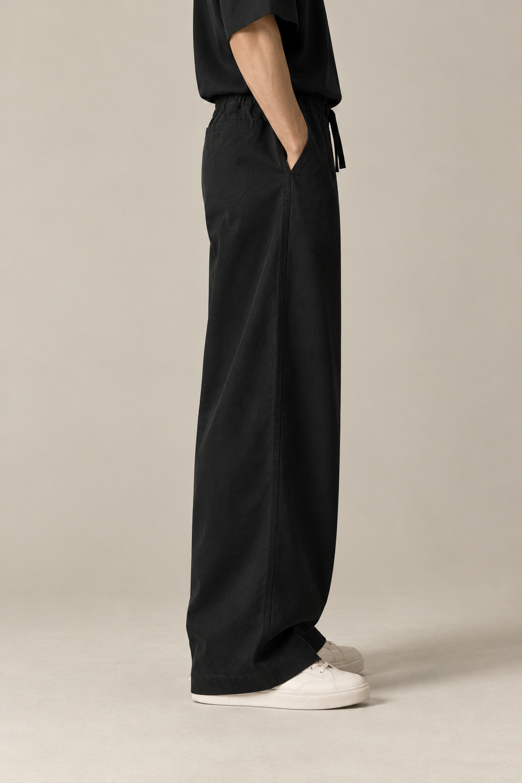 AFROZZ Essential Wide Leg Trouser — Black