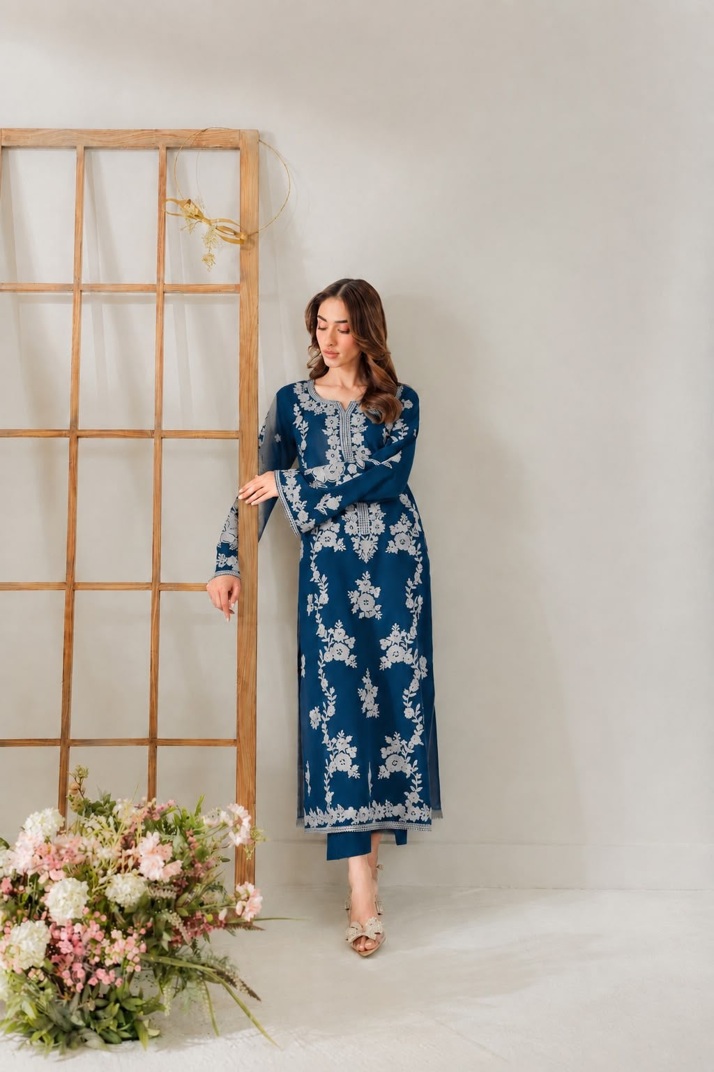 AFROZZ Fully Embroidered 2-Piece Airjet Dhanak Suit