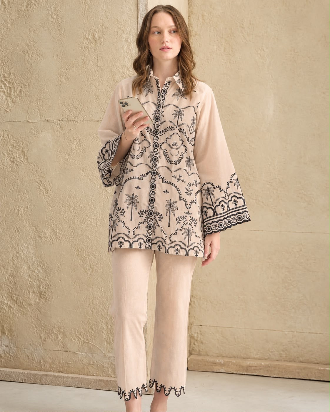 AFROZZ Fully Embroidered 2-Piece Airjet Dhanak Suit
